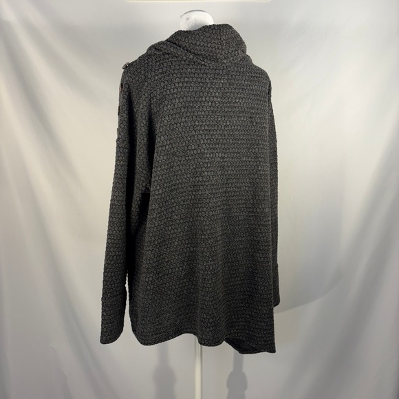 New York Laundry Women's Gray Textured Cowl Neck Tunic Top Button Detail L - Picture 5 of 12